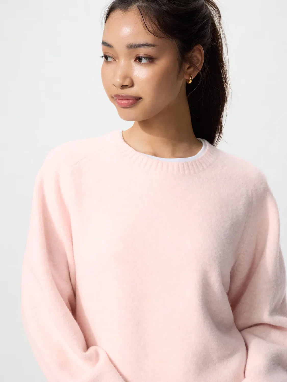 Свитер Uniqlo, из пряжи «суфле», синий — фото 3