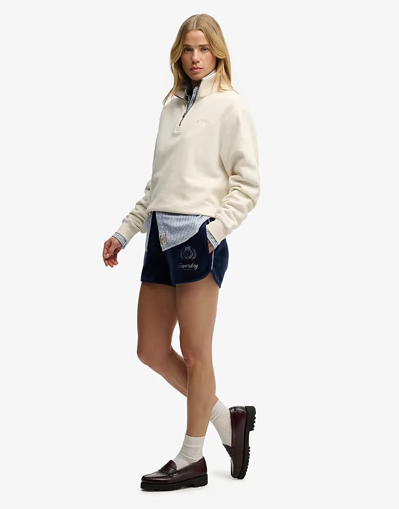Шорты из велюра Country club Superdry, насыщенный темно-синий — фото 2