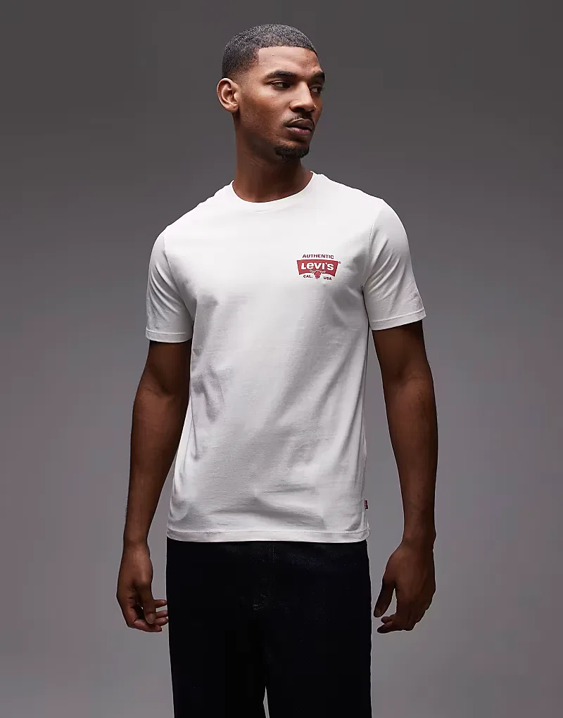Футболка Levi's с графическим принтом на спине, белая — фото 3