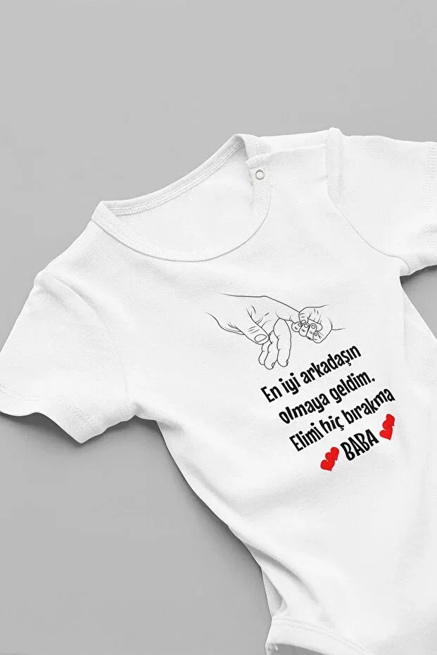 Детское боди-слип с принтом Never Give Up Dad Eydubaby, Белый