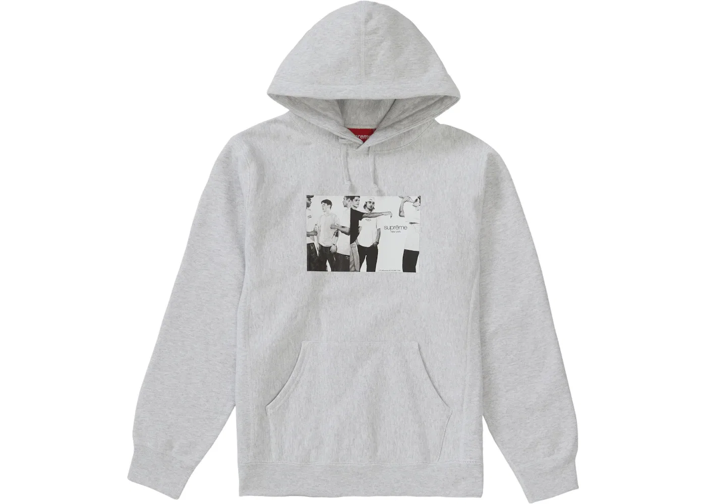 Мужской худи с капюшоном Supreme Hooded Sweatshirt, Ash Grey