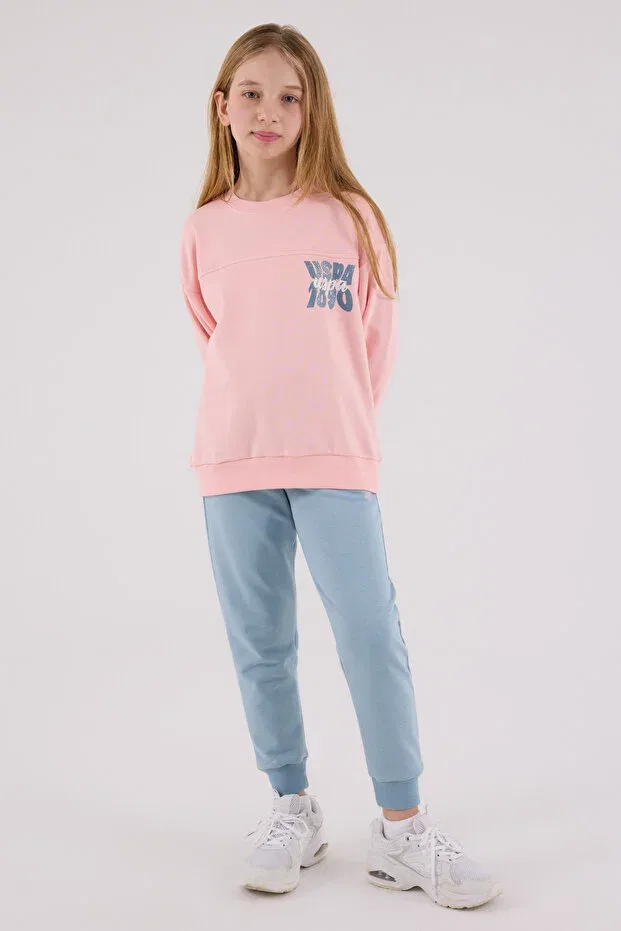 Детский комплект для девочек с вышивкой U.S. Polo Assn., Light Pink
