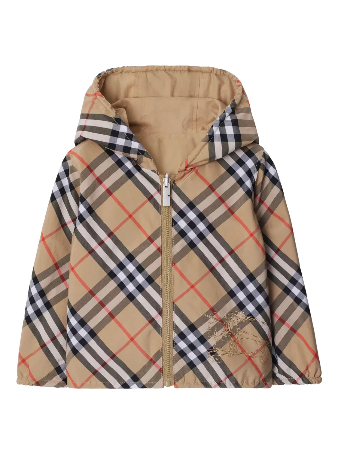 Реверсивная куртка из хлопкового смеси в клетку Burberry, нейтральный
