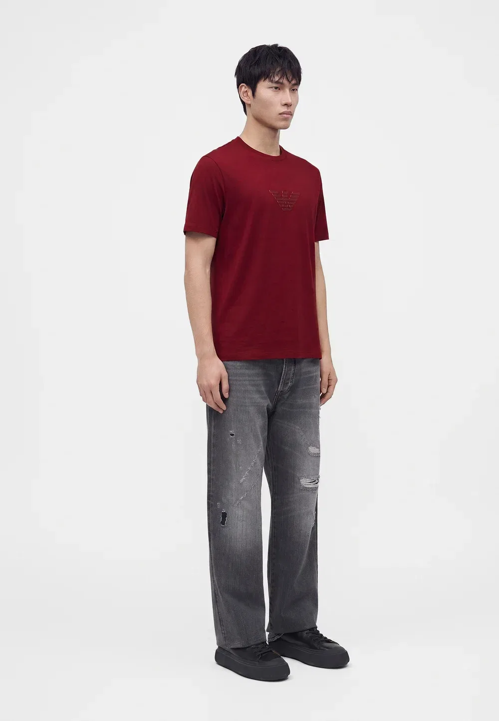 Простая футболка Emporio Armani, Dark Red — фото 4