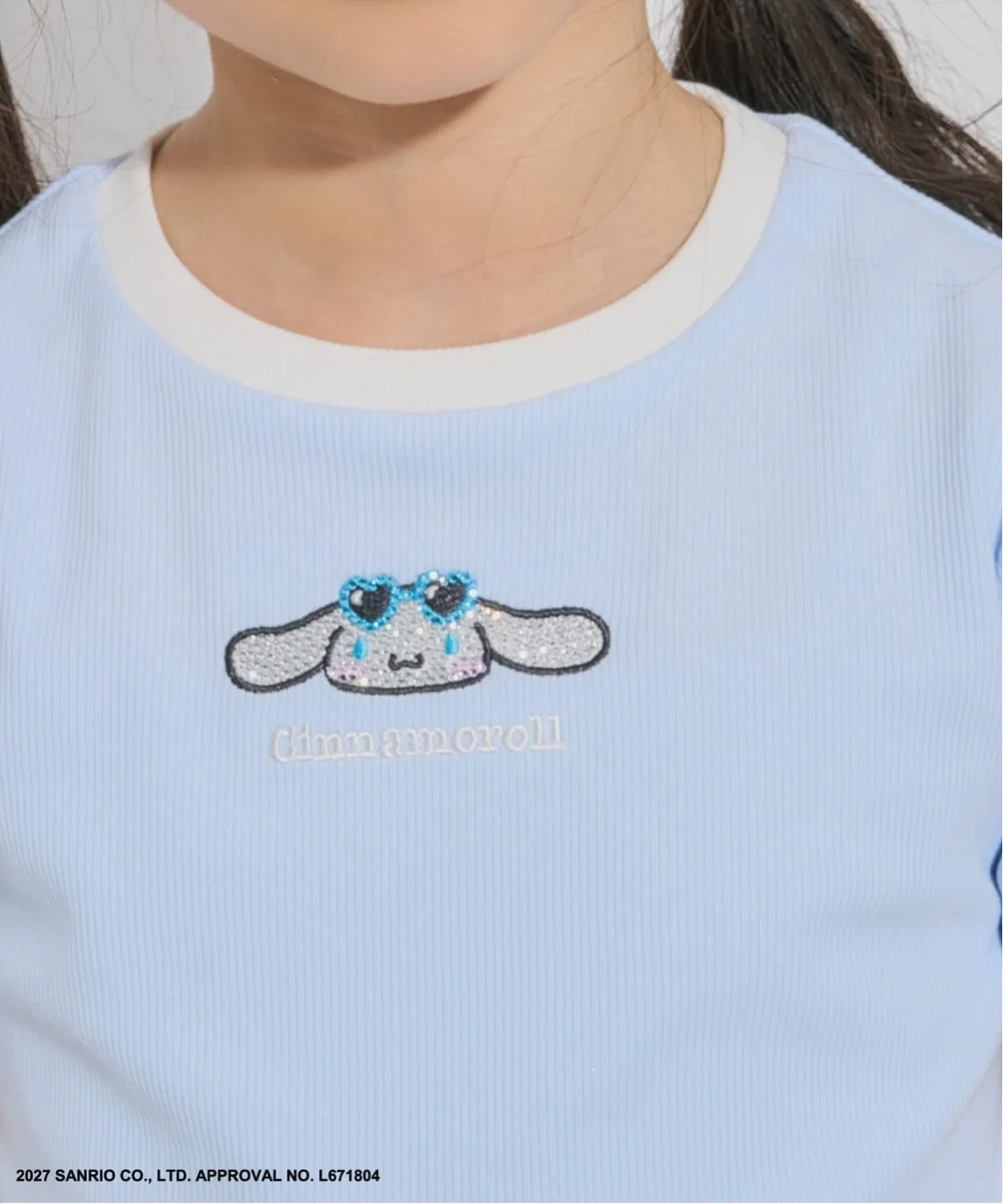 Детская футболка с коротким рукавом и принтом Sanrio Characters Minimal, Sax Blue — фото 2
