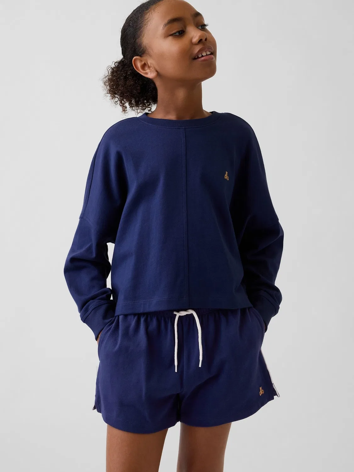 Футболка оверсайз Gap Heavyweight Oversized Seam, темно-синий
