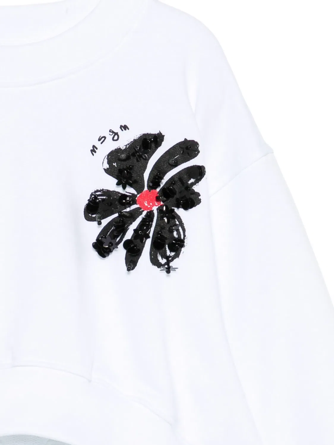 Свитшот с цветочным оформлением MSGM, белый — фото 2