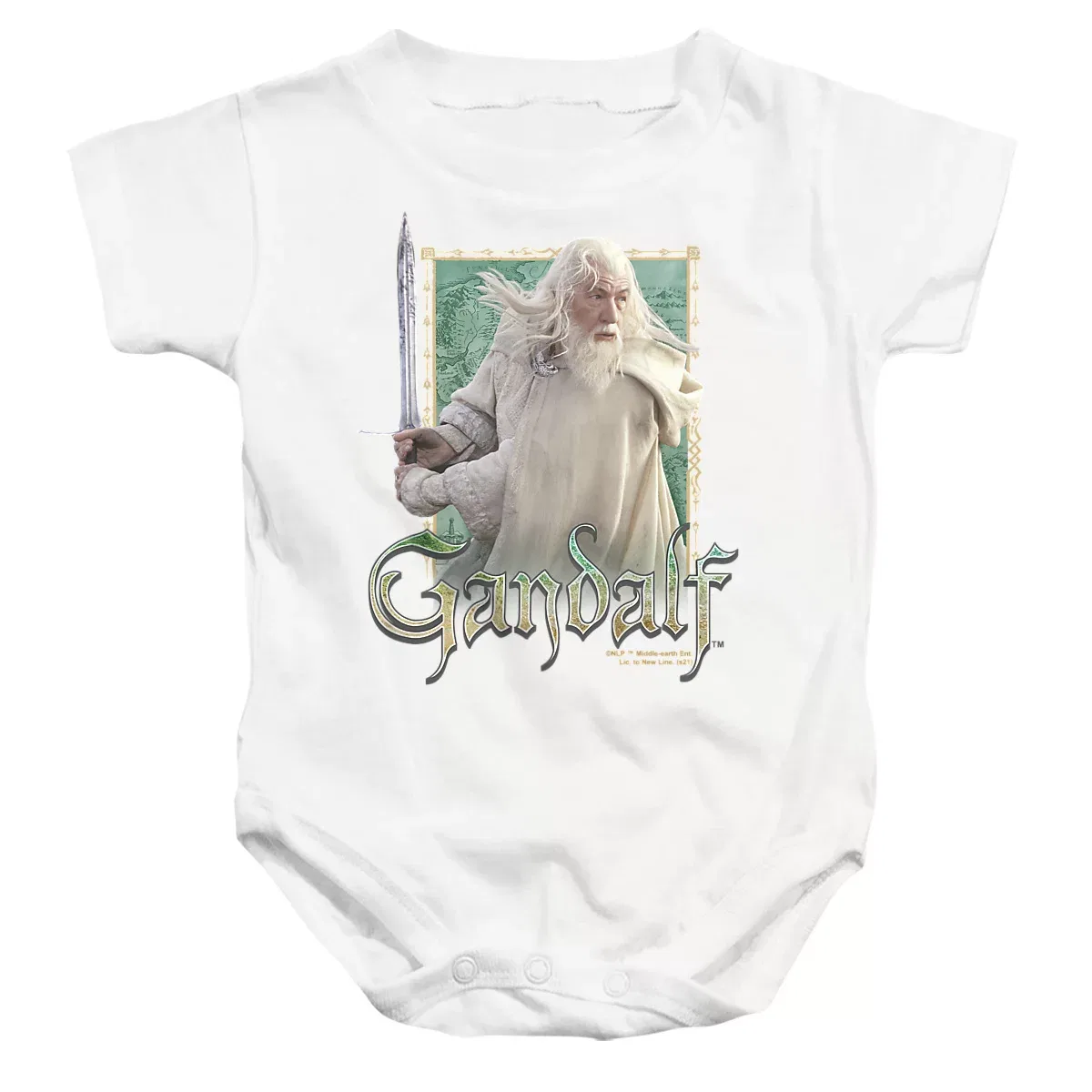 Детское боди с коротким рукавом Gandalf The Lord of the Rings, White