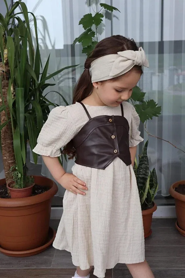Детское платье для девочек хлопковое Süslüm Kids, Brown