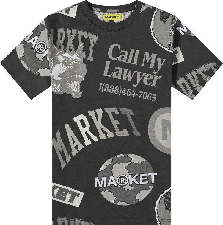 

Футболка Market Monogram Aop Grayscale Tee 'Black', черный