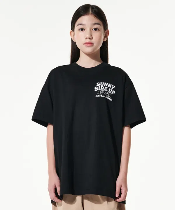 Футболка с принтом Sunny Side Up Giant Fit, Takeasy Kids, черный — фото 2