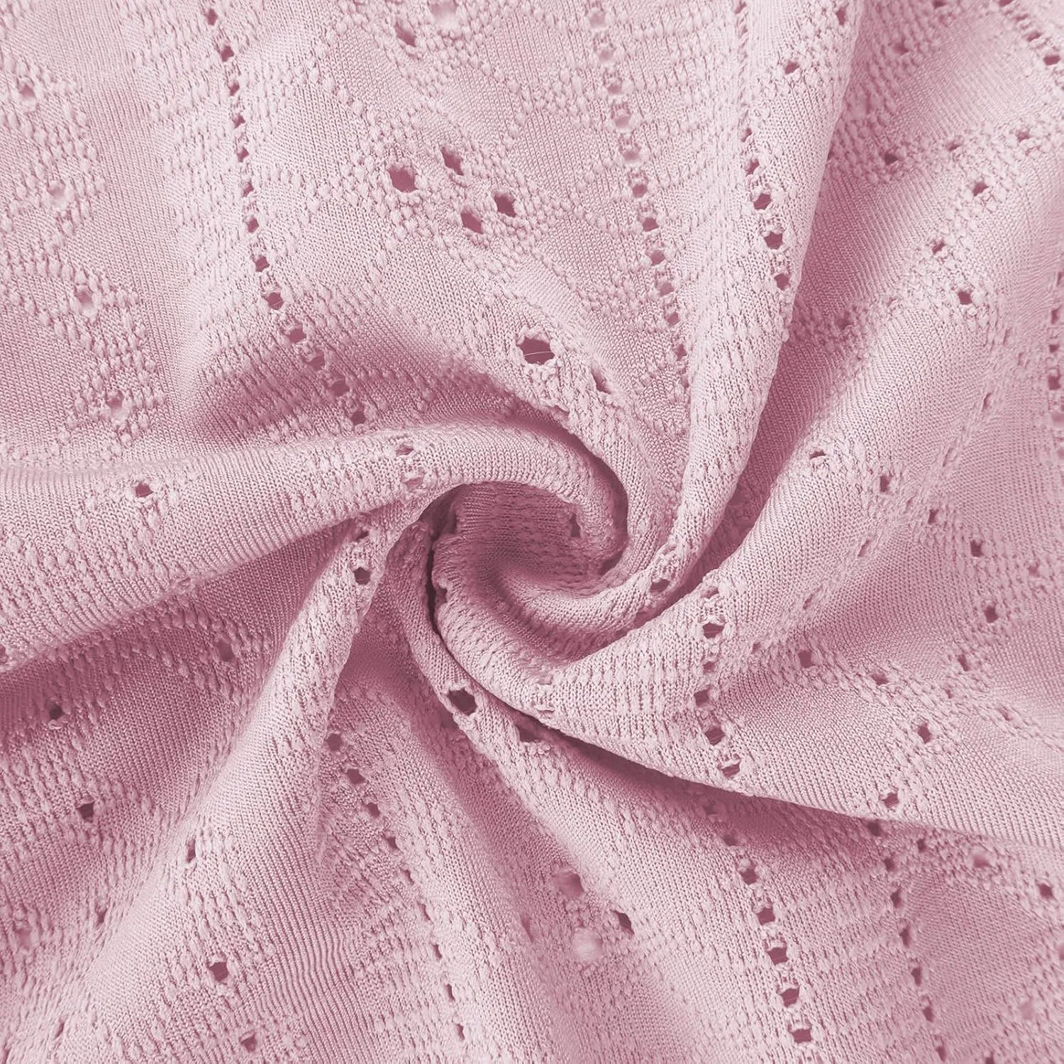 Женское летнее платье-миди без бретелек с разрезом Eyelet, Pink — фото 2