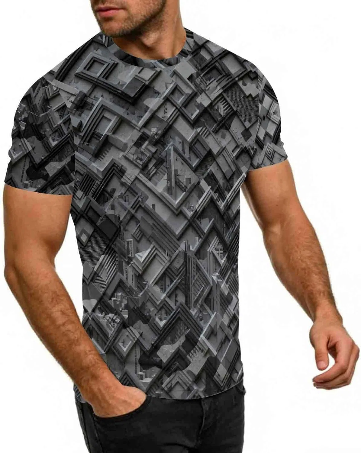Мужская футболка с камуфляжным принтом camo t-shirt, Camouflage — фото 3