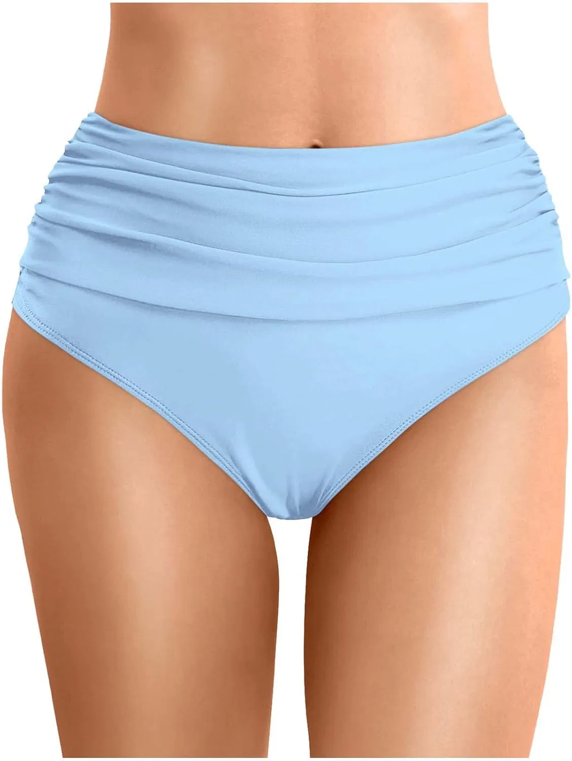 Женские бикини-шорты с высокой посадкой Solid, Light Blue