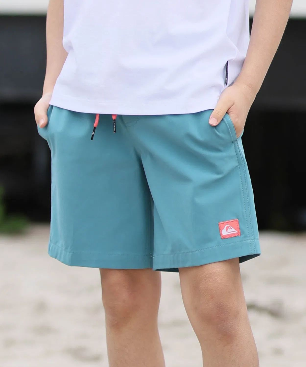 Детские плавки для мальчиков с принтом, 40 см Quiksilver, Emerald Blue