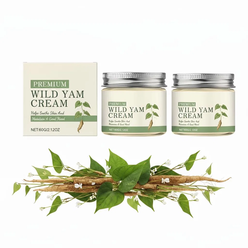 Крем для лица и тела Wild Yam Cream для баланса гормонов, увлажняющий, 60 г, 2 шт. Hnyxeqjl