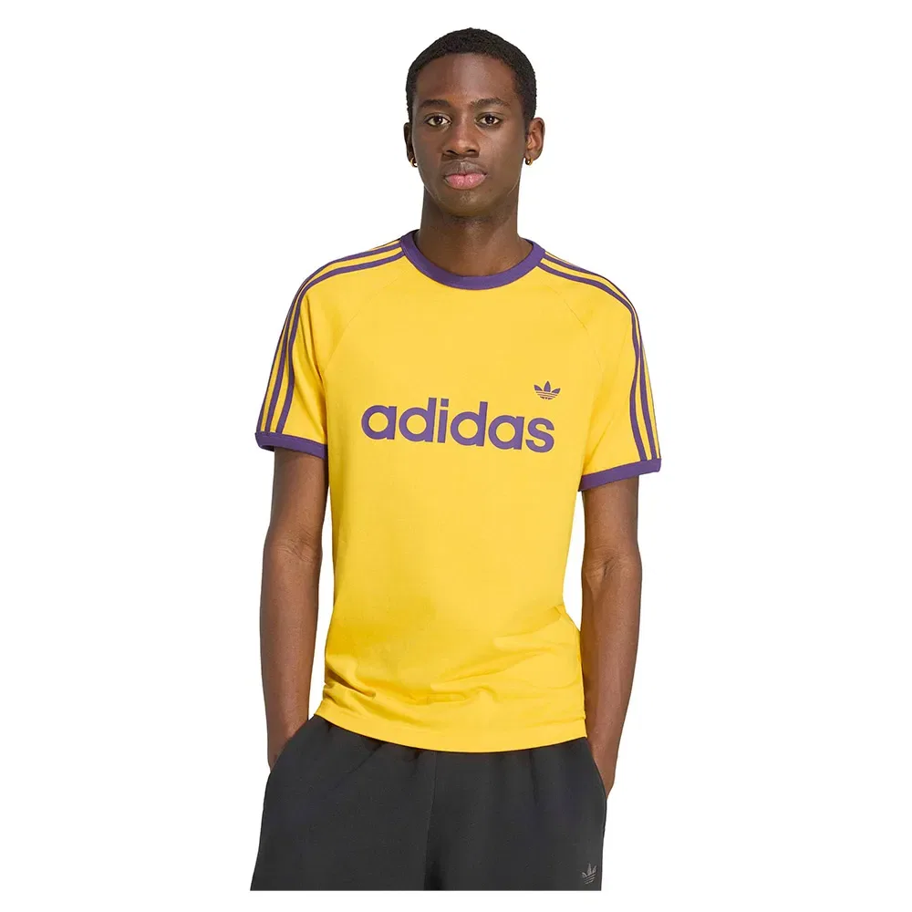 Футболка с коротким рукавом 3 Stripes Slim Ringer Adidas Originals, желтый