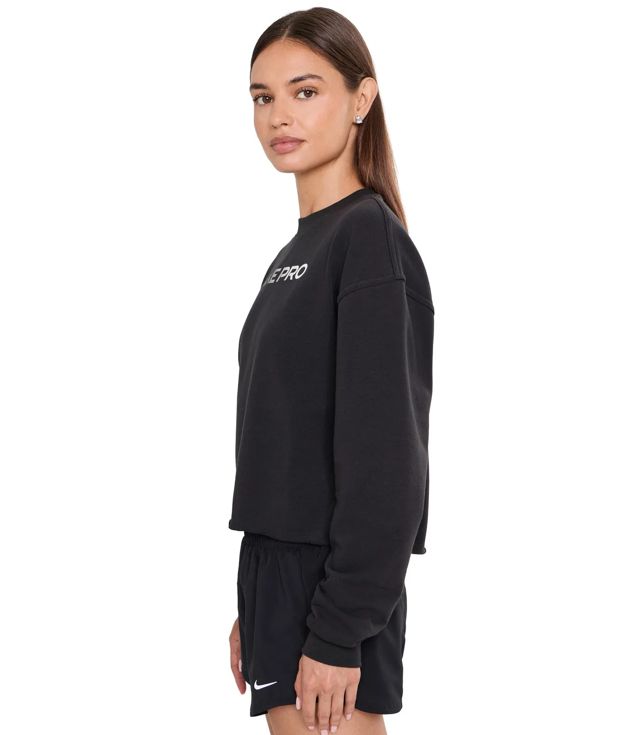 Спортивный топ Pro Dri-FIT Crew Fleece Training Top Gradient Nike, Black/White — фото 3