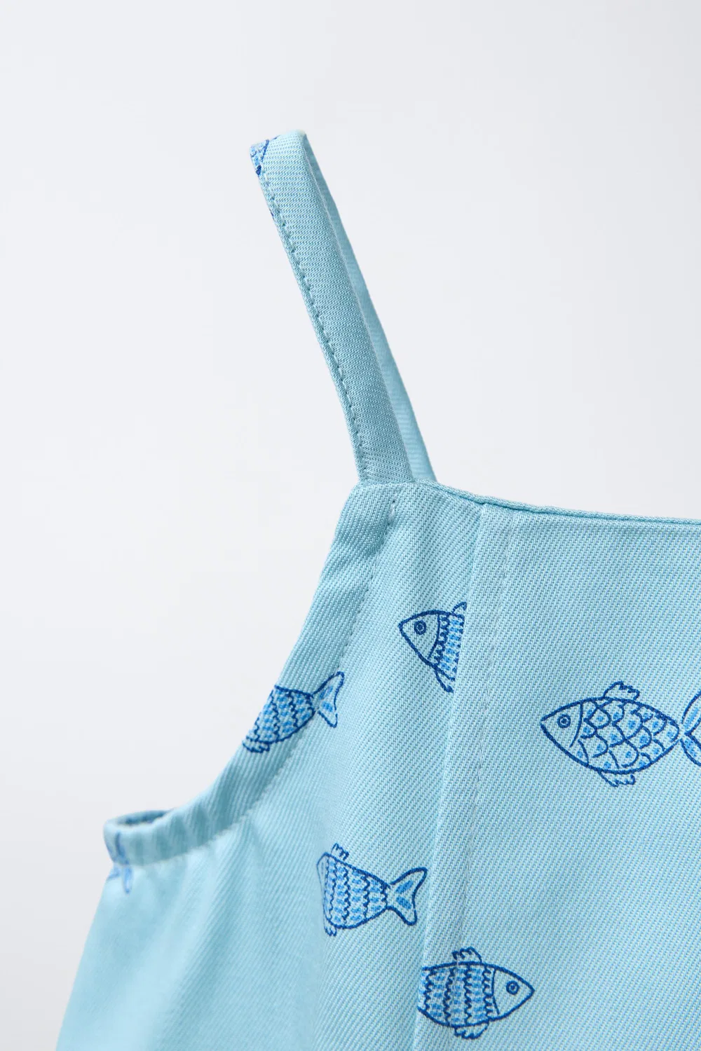 Платье с рыбьим принтом ZARA, Light Blue — фото 3