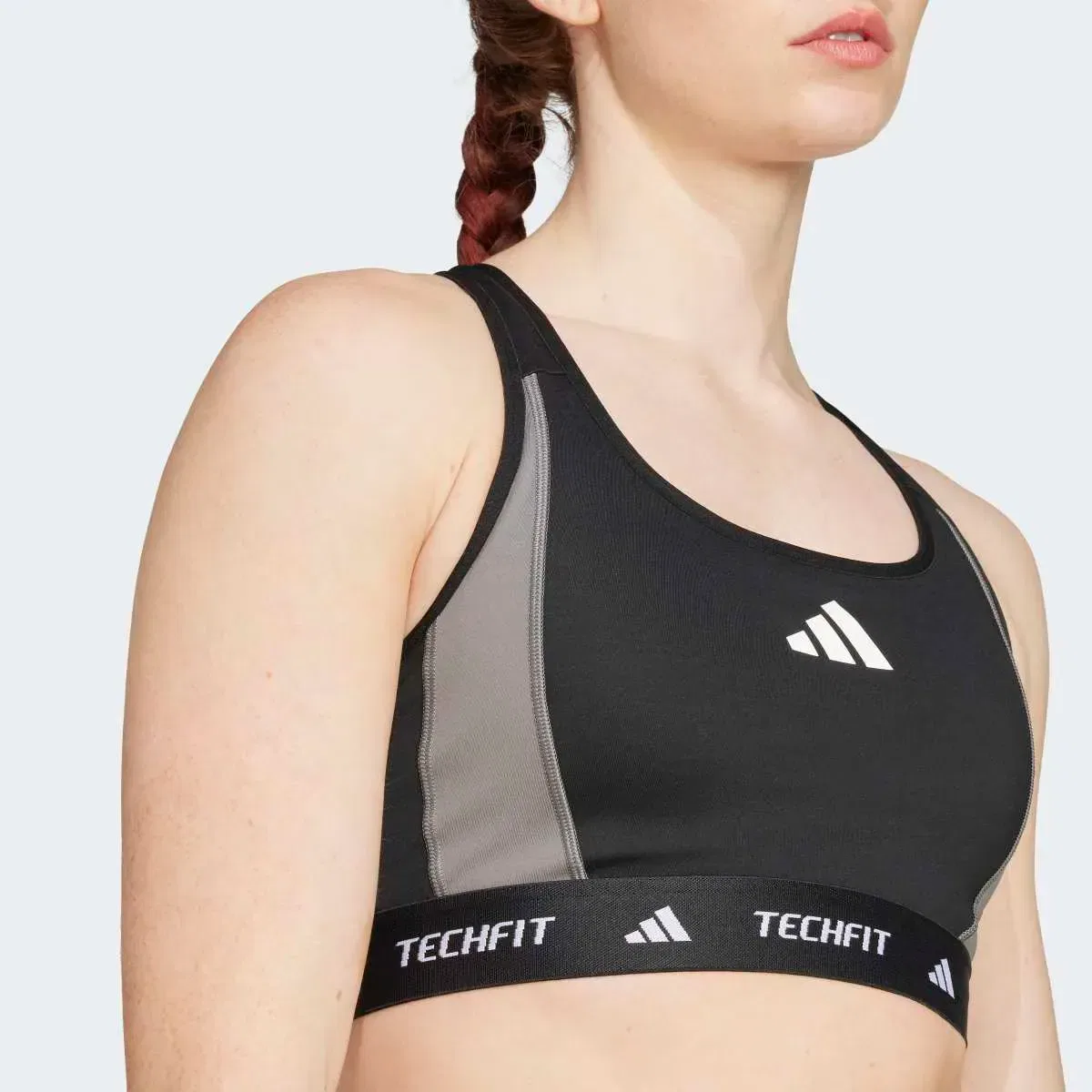 Женский топ Techfit Medium Support Colorblock adidas, Negro — фото 3