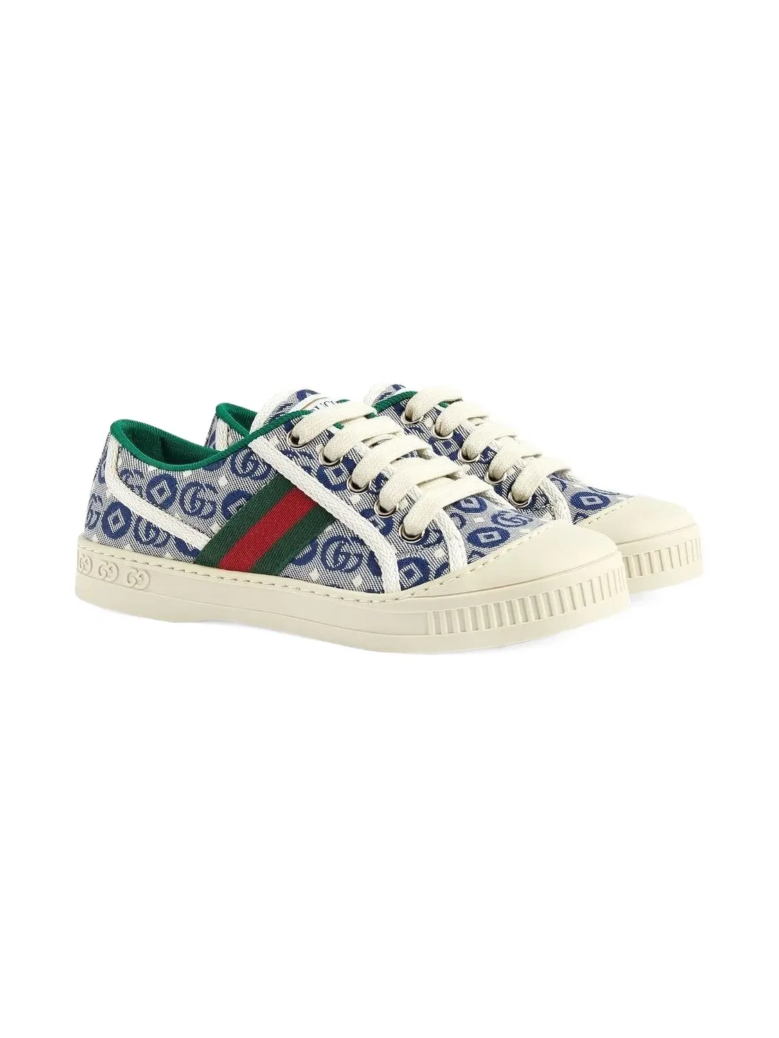 Кроссовки 1977 Tennis жаккардовые синие Gucci, синий