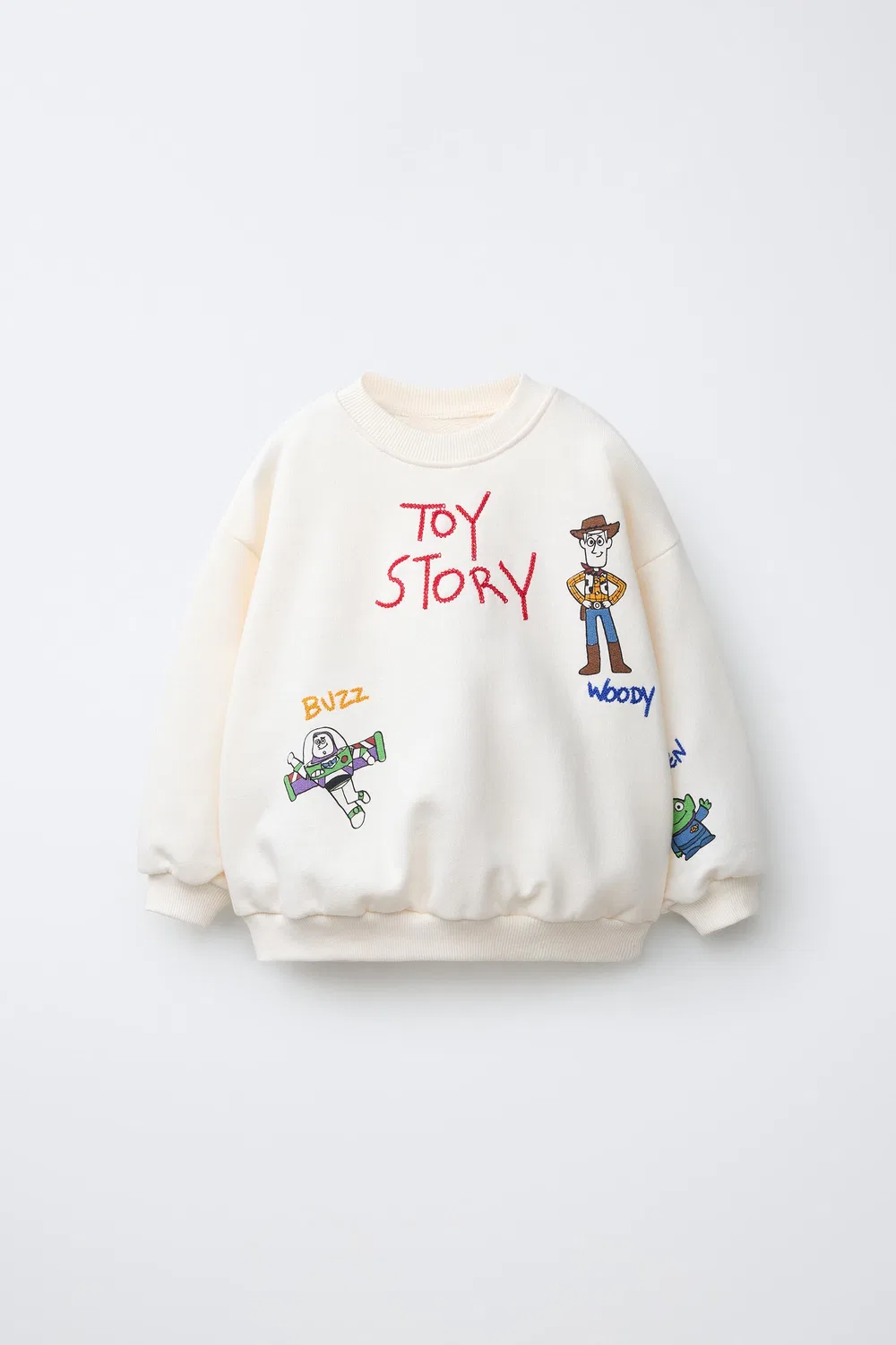 Толстовка с вышивкой по мотивам мультфильма «История игрушек» Disney Pixar ZARA, Ecru