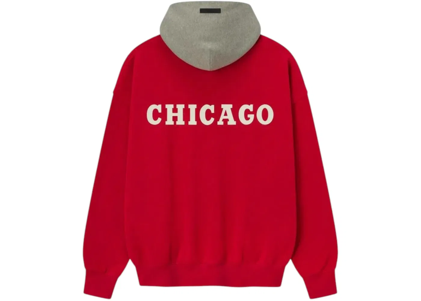Мужская худи с принтом Bulls Sport Fear of God, Red/Concrete Heather — фото 2