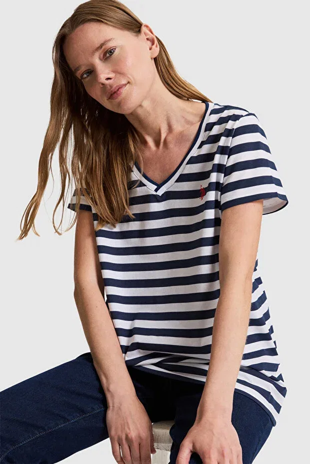 Женская футболка с длинным подолом U.S. Polo Assn., Navy Blue