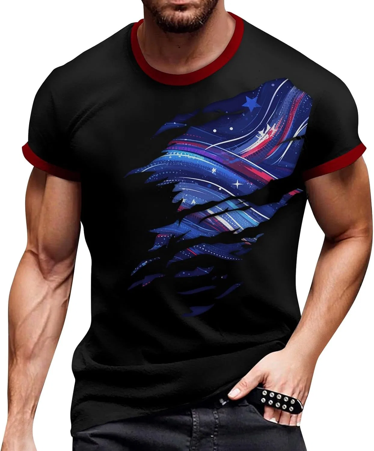 Мужская футболка с американским флагом Patriotic Tee, Blue