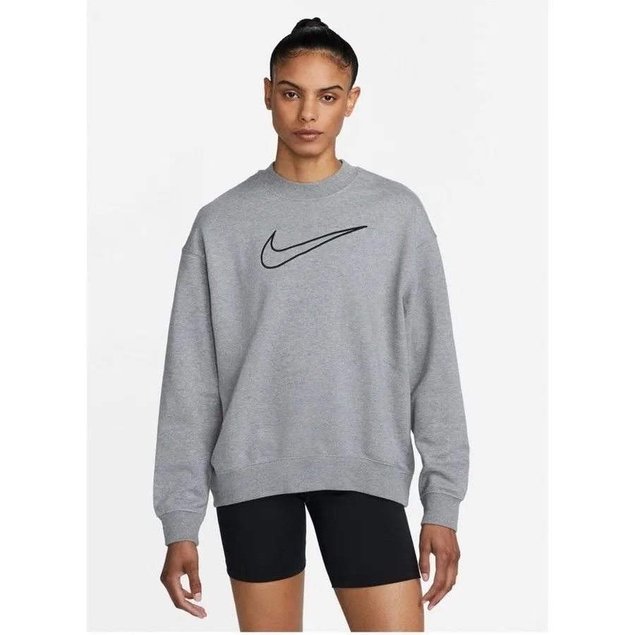 Женский свитшот с круглым вырезом и принтом, модель DQ5542 091, Nike, Серый