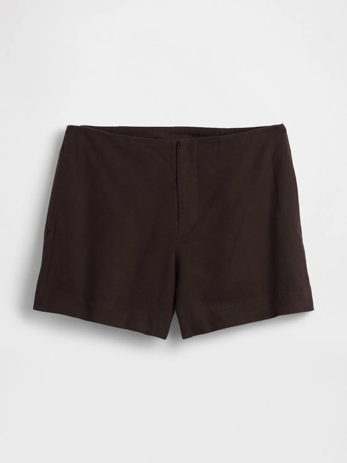 Шорты из льняной смеси, 4 дюйма, средняя посадка Gap, коричневый