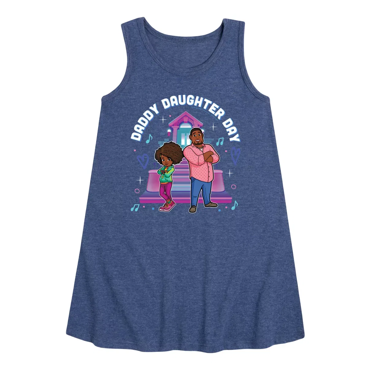 Детское платье-трапеция без рукавов Daddy Daughter Day Karma's World, Heather Navy