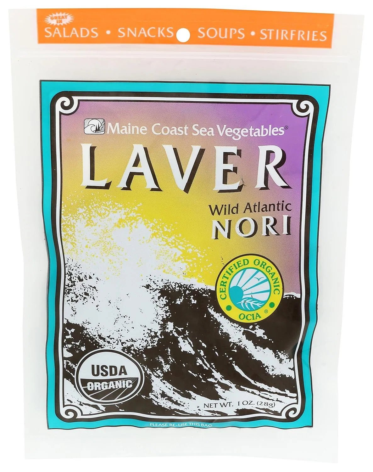 Лавер, Wild Atlantic Nori, Maine Coast Sea Vegetables, 28 г