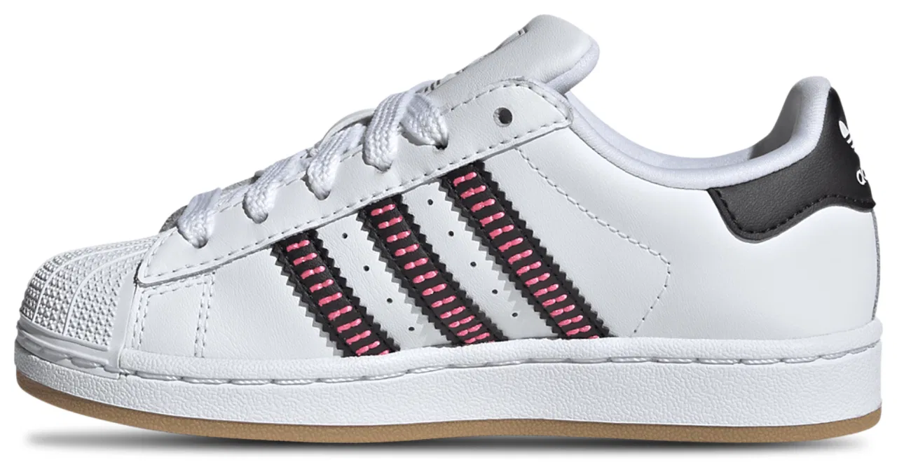 Кроссовки для мальчиков Superstar Adidas, цвет Ftwr White/Core Black/Lucid Pink — фото 2
