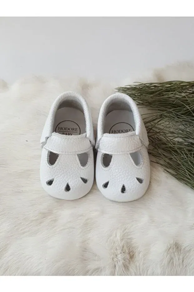 Детские кожаные лоферы для мальчиков Hodore, White
