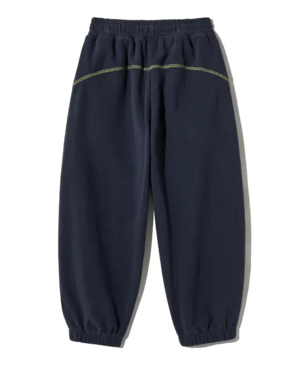 Детские джоггеры из флиса с цепной строчкой, Kids fleece chain stitch pants Brownbreath Kids, navy — фото 3