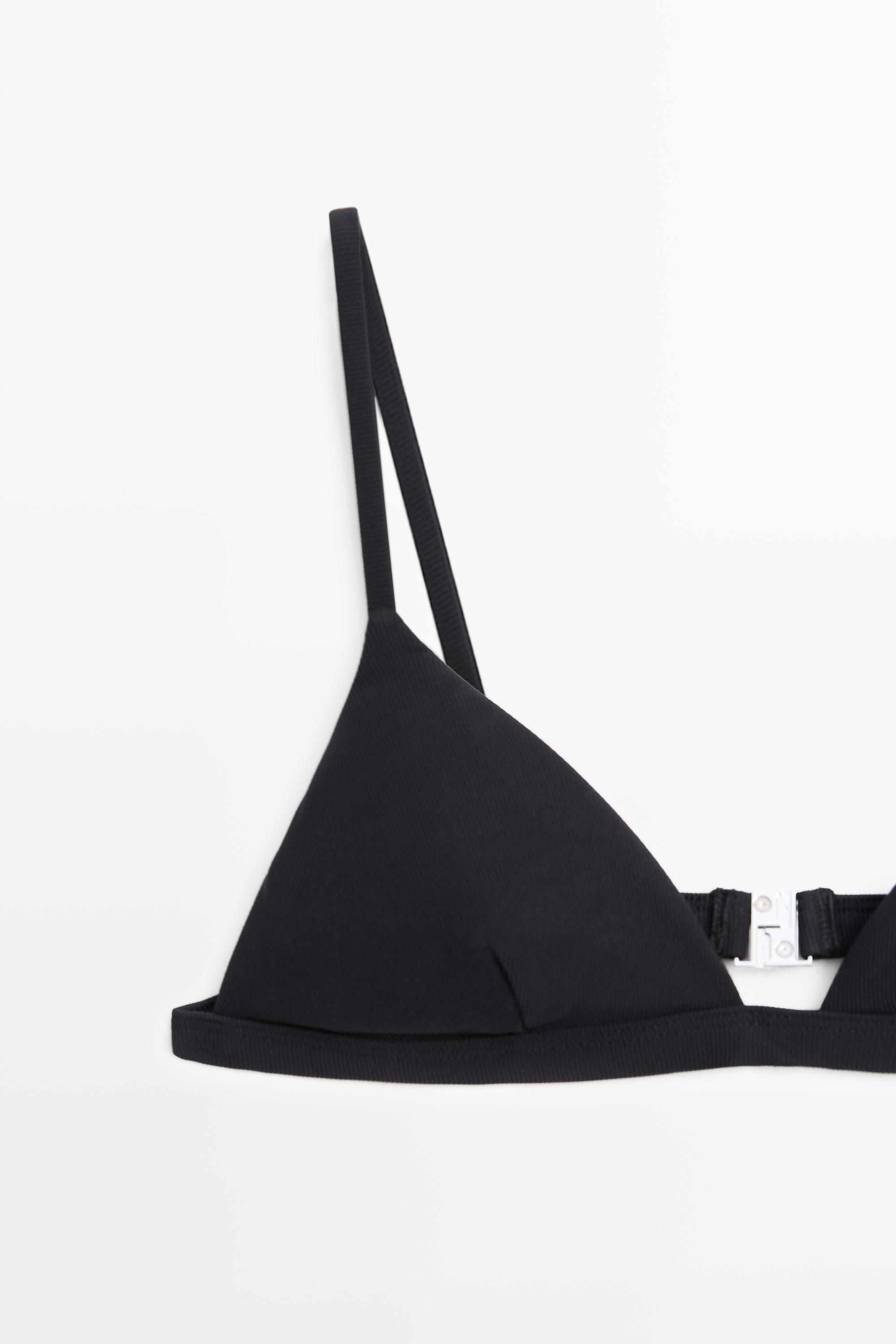 Топ-бикини Massimo Dutti Triangle, черный — фото 4