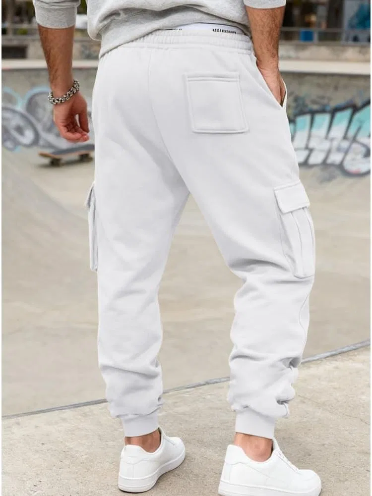 Мужские карго-джоггеры с карманами, Utility Trousers, белый — фото 3