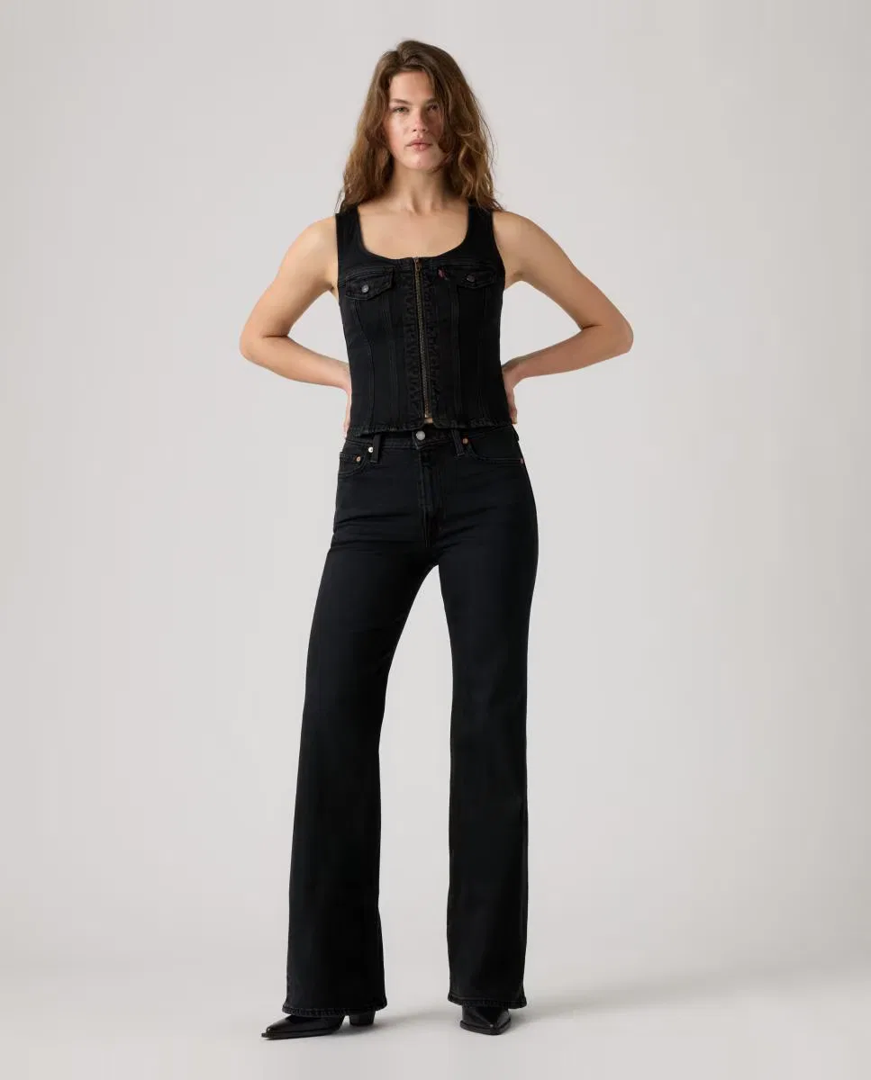 Женский джинсы-клеш, Vaquero Campana Ribcage Flare Tiro Alto, Levi's, черный