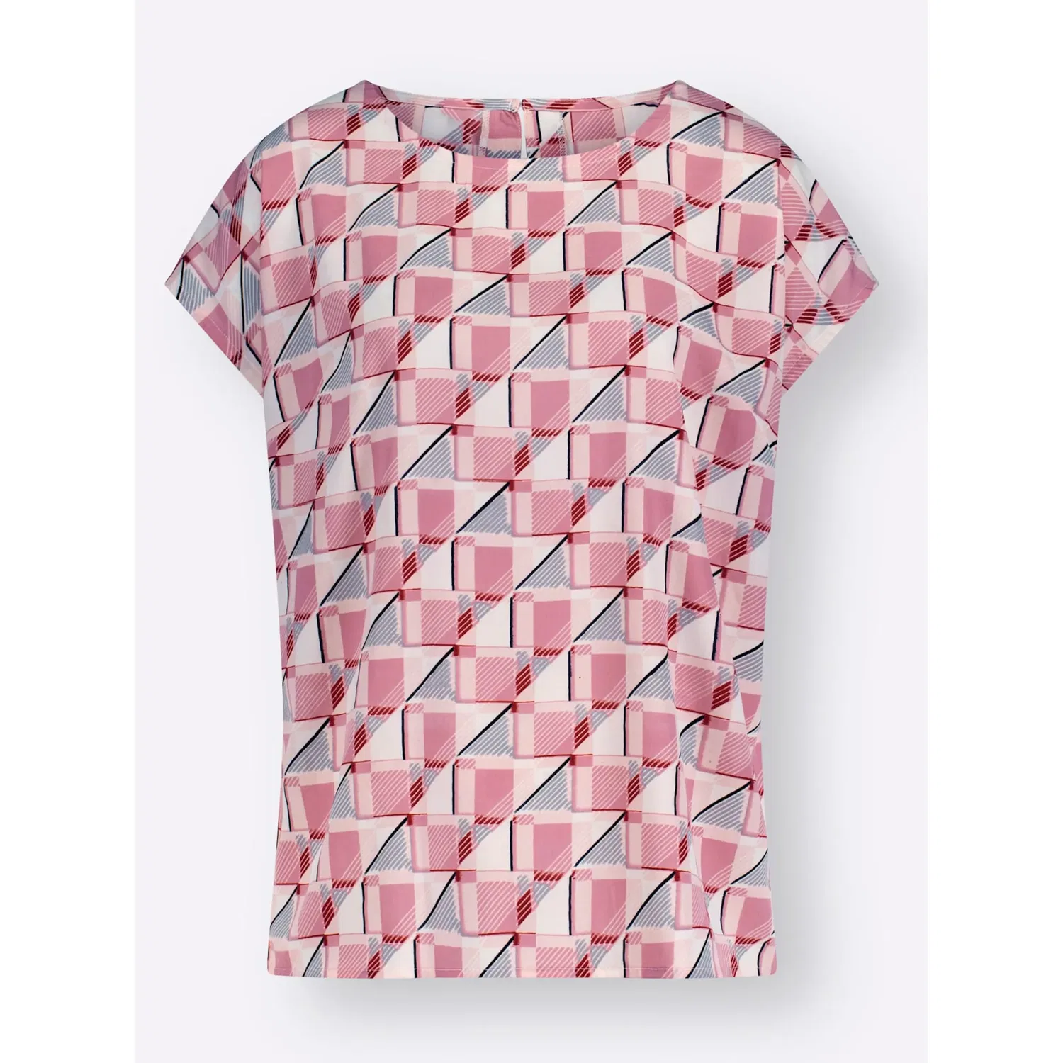 Женская блуза с графическим принтом Classic Basics, Pink Patterned — фото 4