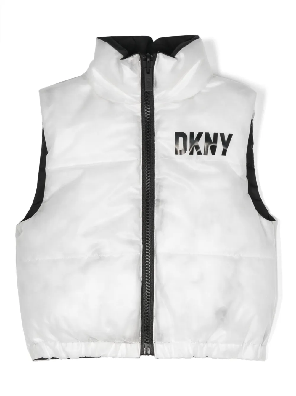 

Дутый жилет с логотипом Dkny Kids, белый