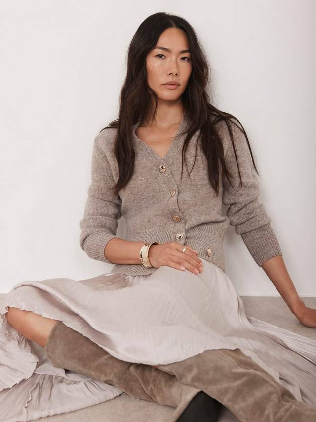 

Кардиган с V-образным вырезом из шерстяной смеси Mint Velvet