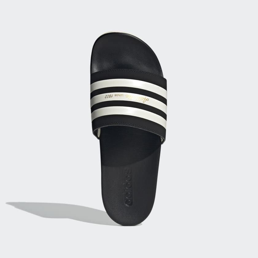 Шлепанцы adidas Adilette Comfort (унисекс), белый/черный/золотой — фото 2