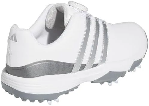 Детские гольф-кроссовки Adidas Tour360 24 Boa для мальчиков и девочек, белый/металлик — фото 2