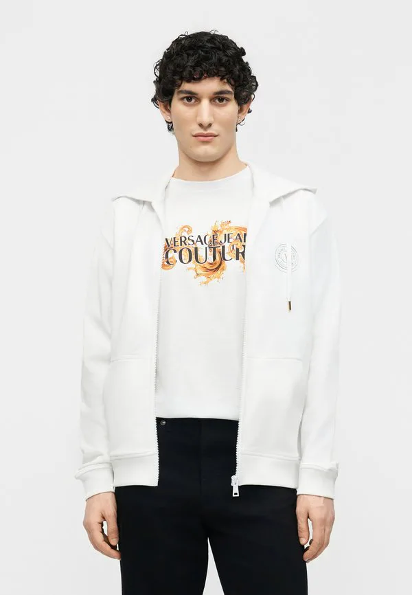 

Толстовка на молнии с нашивкой и эмблемой Versace Jeans Couture, White/Gold-Coloured, Белый, Толстовка на молнии с нашивкой и эмблемой Versace Jeans Couture, White/Gold-Coloured