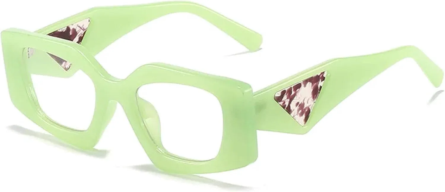 

Уникальные солнцезащитные очки Polygon для женщин, винтажные, мужские, в стиле панк, с широкими дужками, защита от УФ-излучения UV400 VVTWSSW, C13green-clear