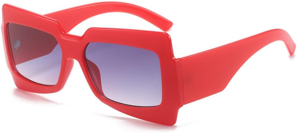 

Большие квадратные солнцезащитные очки в винтажном стиле для женщин, модные солнцезащитные очки зеленого и розового цвета, с защитой от УФ-излучения UV400, для мужчин и женщин MTZJH, Red