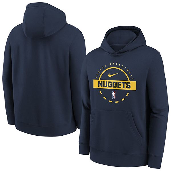 Молодежная толстовка с капюшоном Denver Nuggets 2025/26 club fleece для тренировок в цвете navy Nike — фото 2