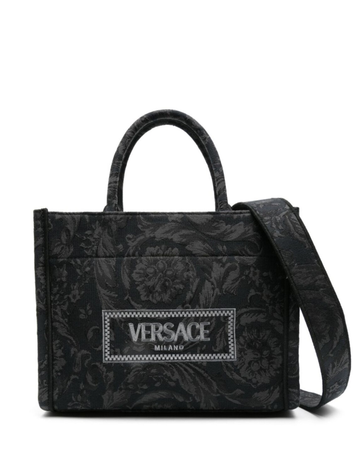

Маленькая сумка-тоут Barocco Athena Versace, серый