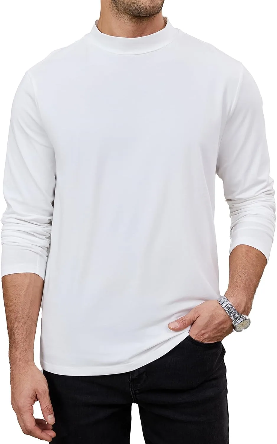 

Мужская повседневная хлопковая водолазка с длинным рукавом LuxMania